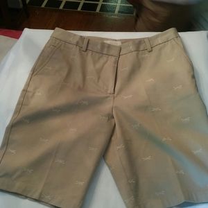 Talbots khaki shorts with the dragonfly embroidery